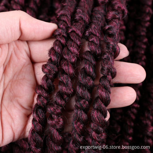 Pre-twisted Passion Twist Crochet Hair Extensions Long Curly Passion Braiding Hair 18 Inch Ombre Color Synthetic Fiber